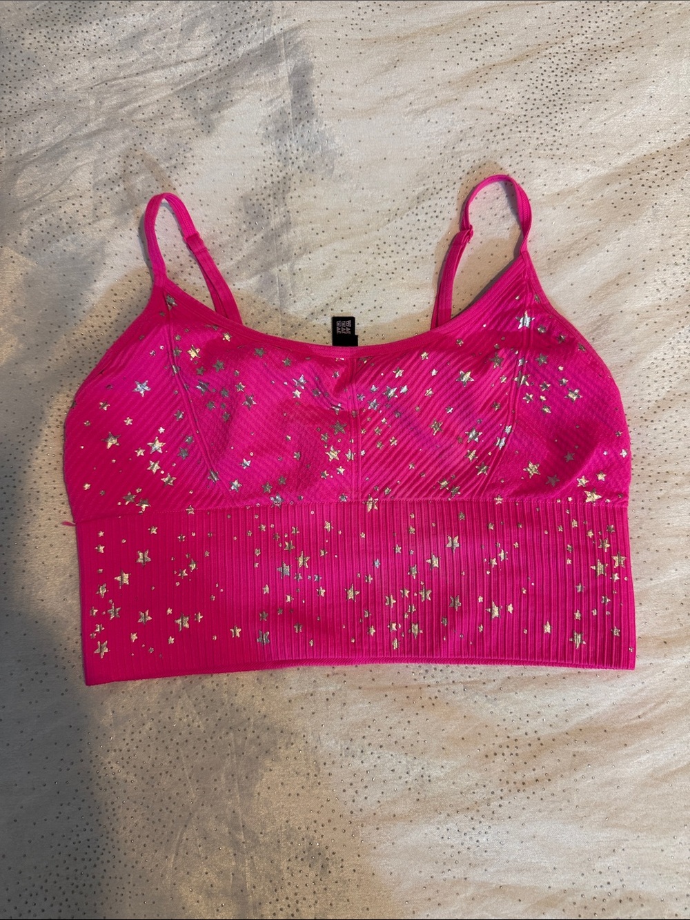 Pink active Seamless Hot Pink Star-Print Bralette for women’s size M